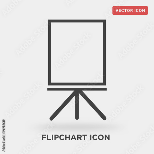 flipchart icon on grey background, in black, vector icon illustration