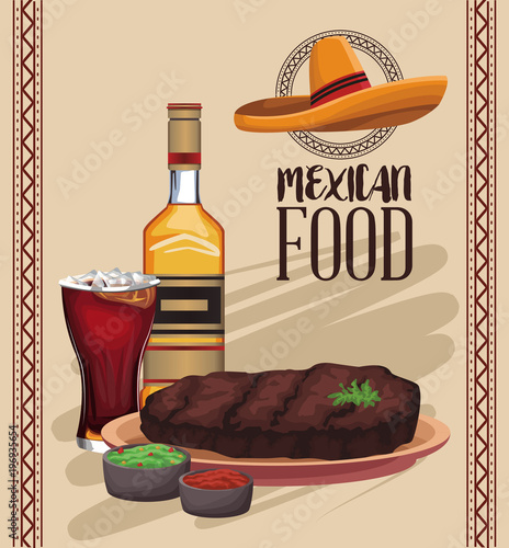 Mexican food menu card vector illustration graphic design