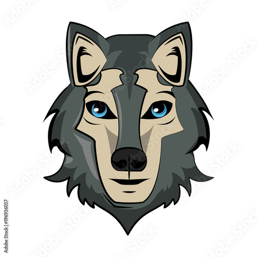 Wolf Wild animal head vector illustration graphic design