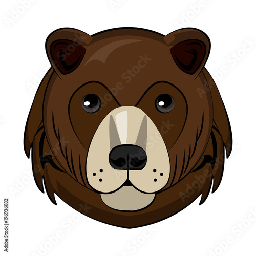 Bear Wild animal head vector illustration graphic design
