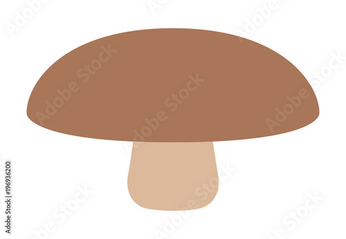 Agaricus bisporus edible portobello mushroom or toadstool flat vector color icon for food apps and websites