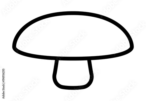 Agaricus bisporus edible portobello mushroom or toadstool line art vector icon for food apps and websites