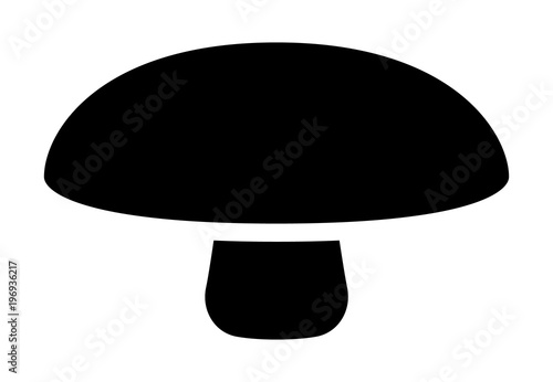 Agaricus bisporus edible portobello mushroom or toadstool flat vector icon for food apps and websites