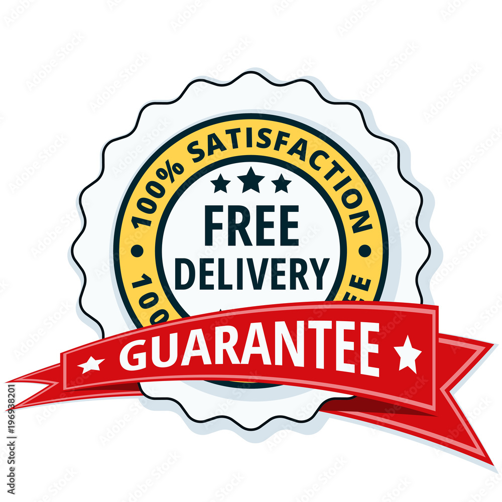 Free Delivery Guarantee label illustration Free Delivery Guarantee label illustration