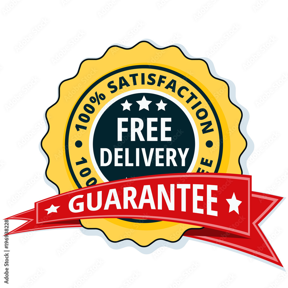 Free Delivery Guarantee label illustration Free Delivery Guarantee label illustration