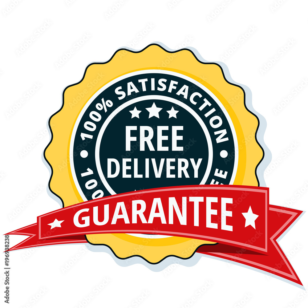 Free Delivery Guarantee label illustration Free Delivery Guarantee label illustration