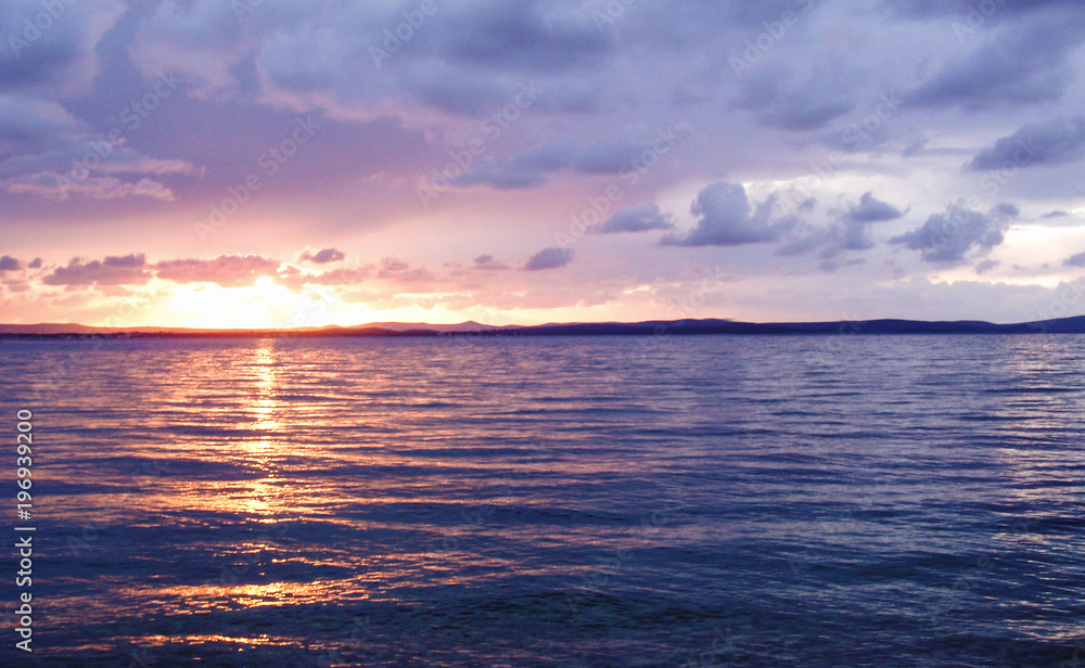 Summertime sunset on the sea