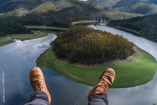 Fotografie Foot in Meander of the Alagon River Known as Melero meander