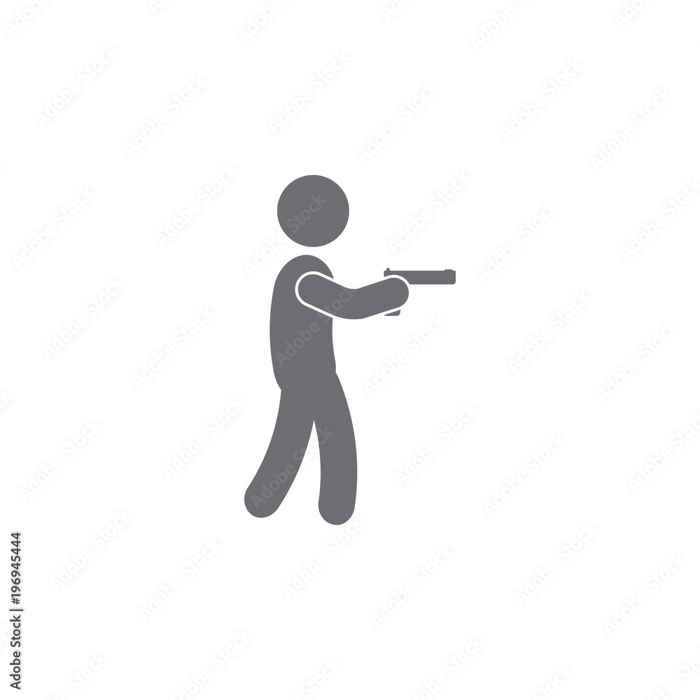 man with a gun icon. Simple element illustration. man with a gun symbol design template. Can be used for web and mobile