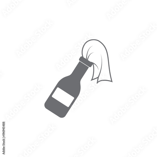 Molotov cocktail icon. Simple element illustration. Molotov cocktail symbol design template. Can be used for web and mobile