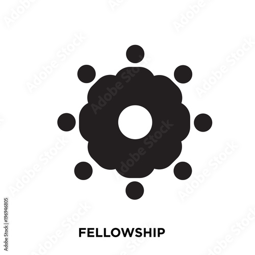 fellowship icon on white background, in black, vector icon illustration