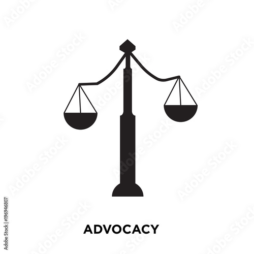 advocacy icon on white background, in black, vector icon illustration