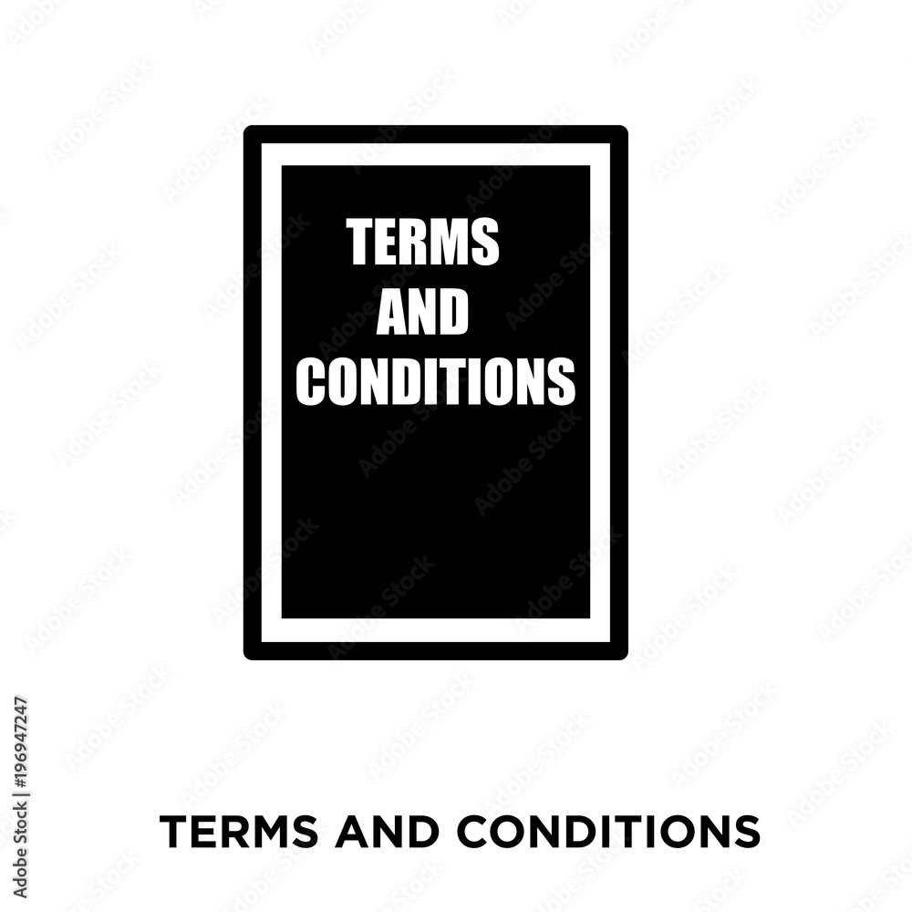 terms and conditions  icon on white background, in black, vector icon illustration