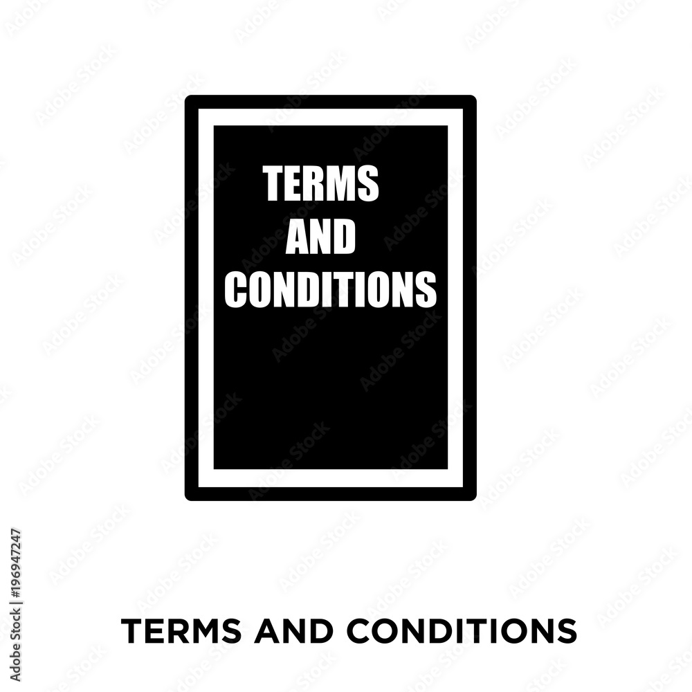 terms and conditions icon on white background, in black, vector icon illustration terms and conditions icon on white background, in black, vector icon illustration