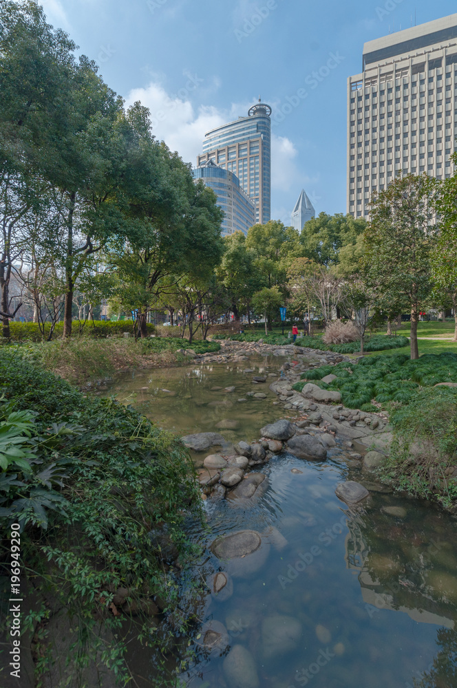 waterway in public park waterway in public park