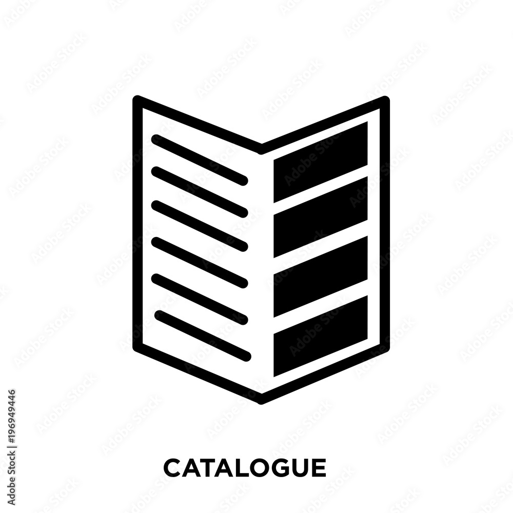 catalogue icon on white background, in black, vector icon illustration catalogue icon on white background, in black, vector icon illustration