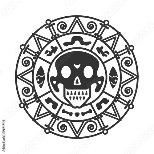 Medallion of pirates of the Caribbean Sea.