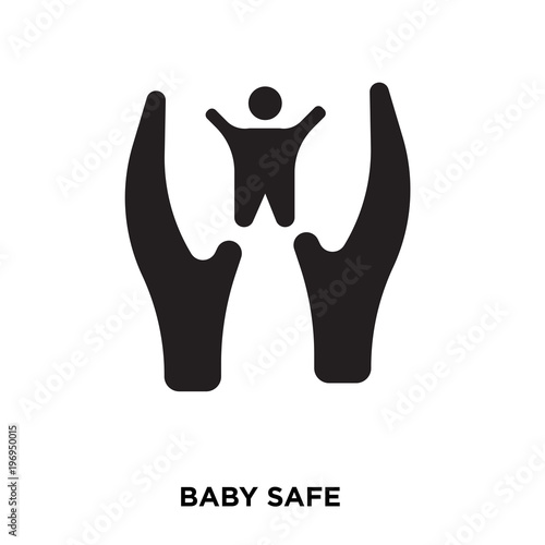 baby safe iicon on white background, in black, vector icon illustration photo