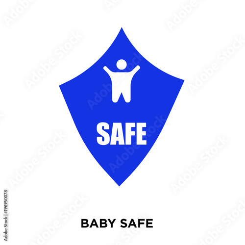 baby safe iicon on white background, in black, vector icon illustration photo