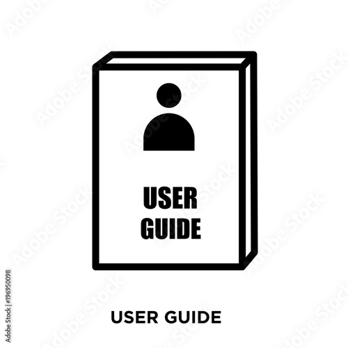 user guide icon on white background, in black, vector icon illustration