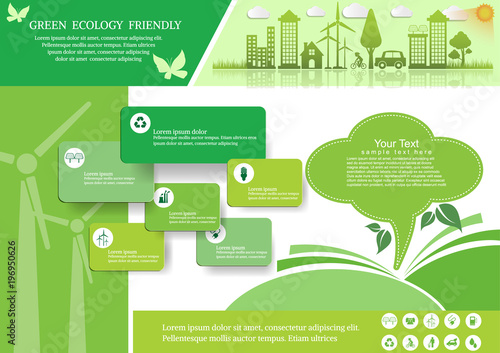 Ecology connection  concept background . Vector infographic illustration