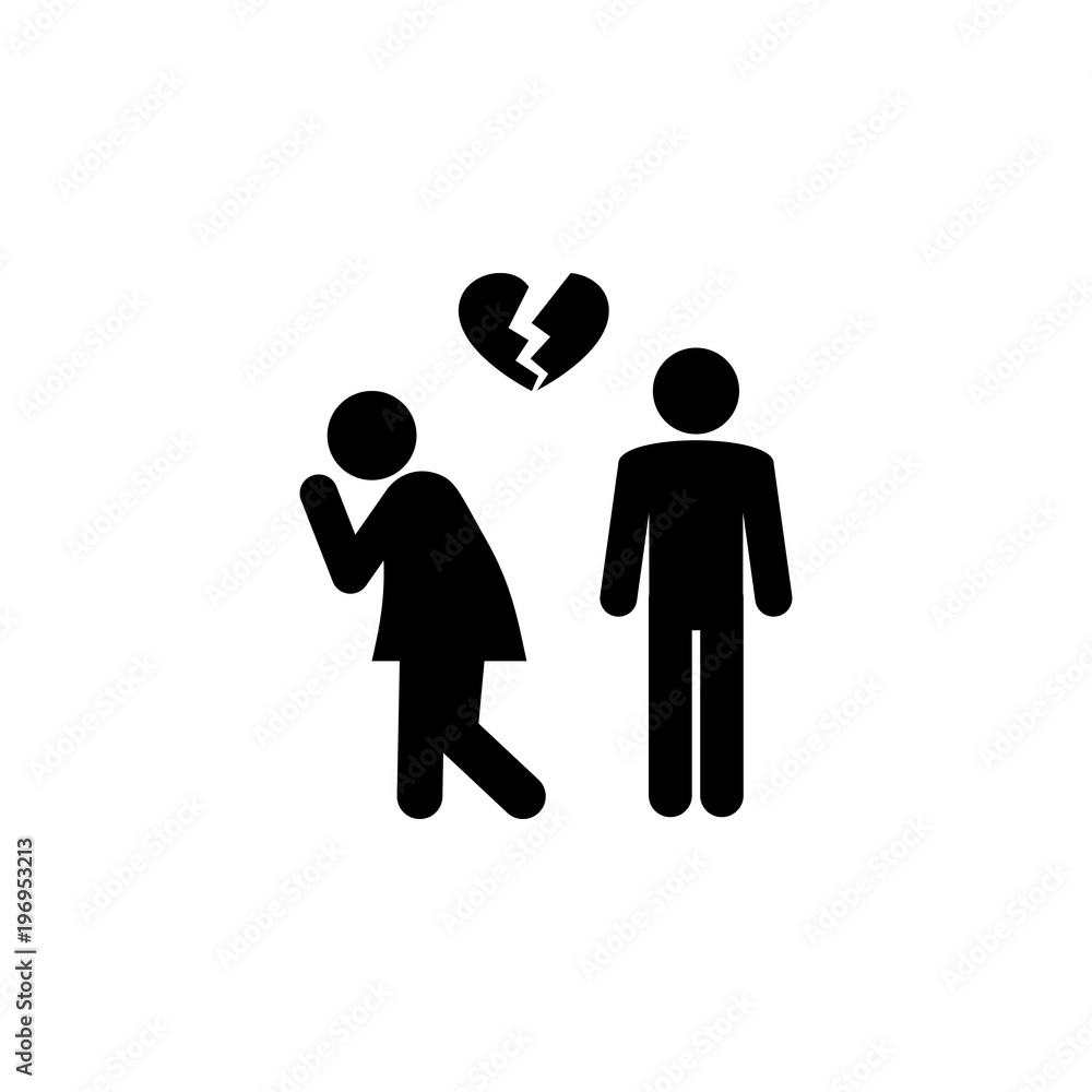 broken heart couple icon. Element of wedding and divorce elements illustration. Premium quality graphic design icon. Signs and symbols collection icon for websites, web design broken heart couple icon. Element of wedding and divorce elements illustration. Premium quality graphic design icon. Signs and symbols collection icon for websites, web design