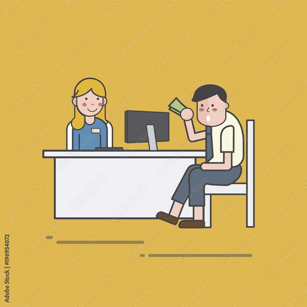 Illustration set of banking customer service Illustration set of banking customer service