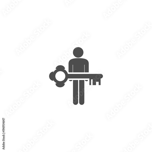 a man with a key icon. Element of leader elements illustration. Premium quality graphic design icon. Signs and symbols collection icon for websites, web design, mobile app