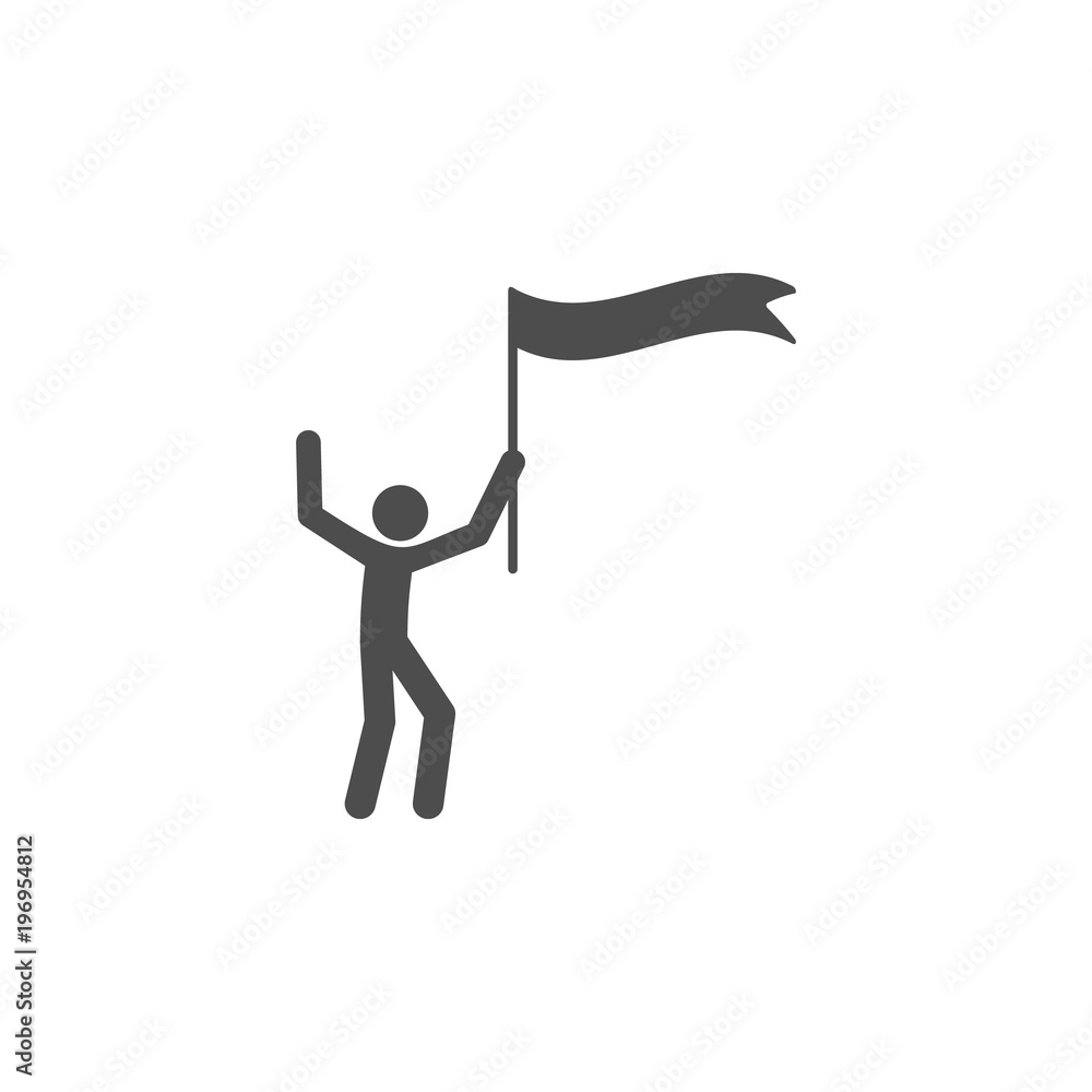 leader with a flag icon. Element of leader elements illustration. Premium quality graphic design icon. Signs and symbols collection icon for websites, web design, mobile app