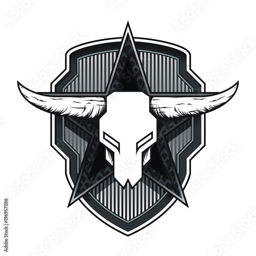 Cow Skull Badge Logo