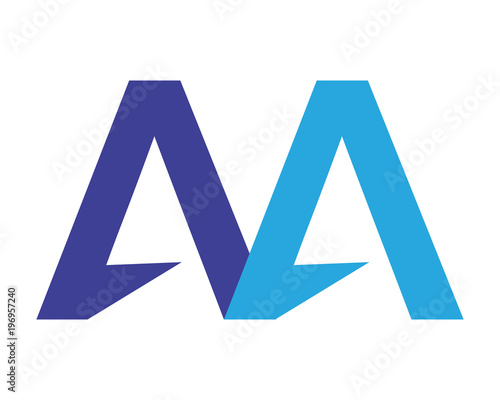 double letter A alphabet typography font uppercase image vector icon