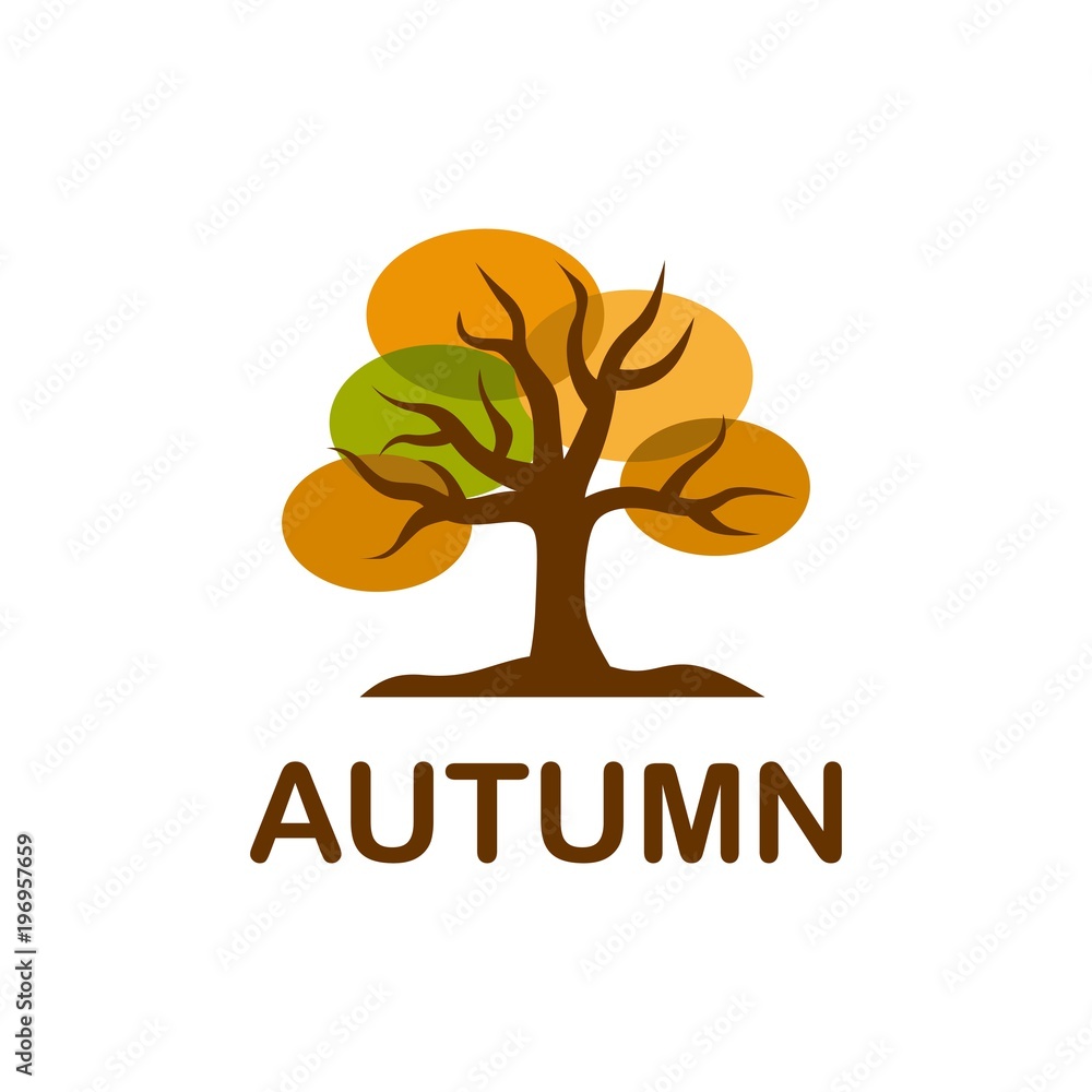Obraz premium autumn tree. vector illustration. logo. icon