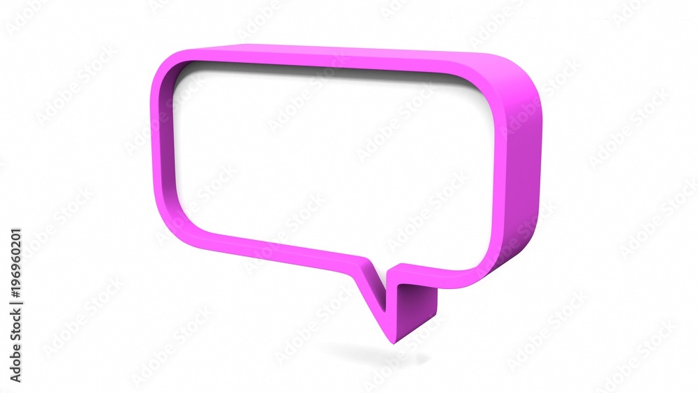 Pink dialog speech bubbles on white background. 3D rendering Pink dialog speech bubbles on white background. 3D rendering