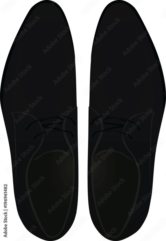 Black shoes. top view. vector illustration Black shoes. top view. vector illustration