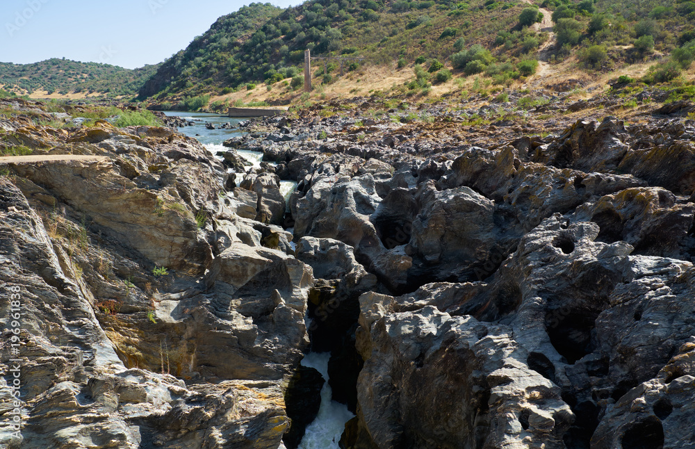 Pulo do Lobo (Wolf's leap) waterfall and cascade of river Guadiana, Alentejo, Portugal Pulo do Lobo (Wolf's leap) waterfall and cascade of river Guadiana, Alentejo, Portugal