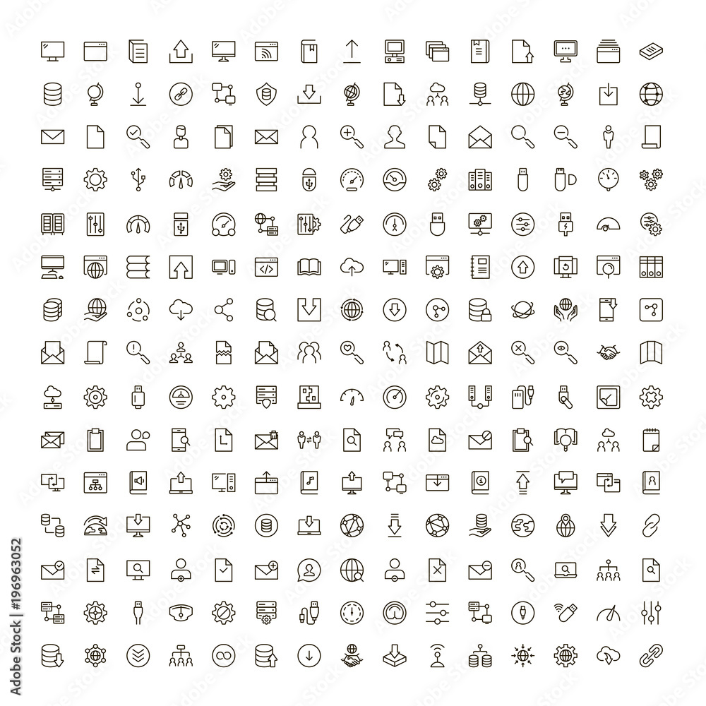Data exchange icon set Data exchange icon set