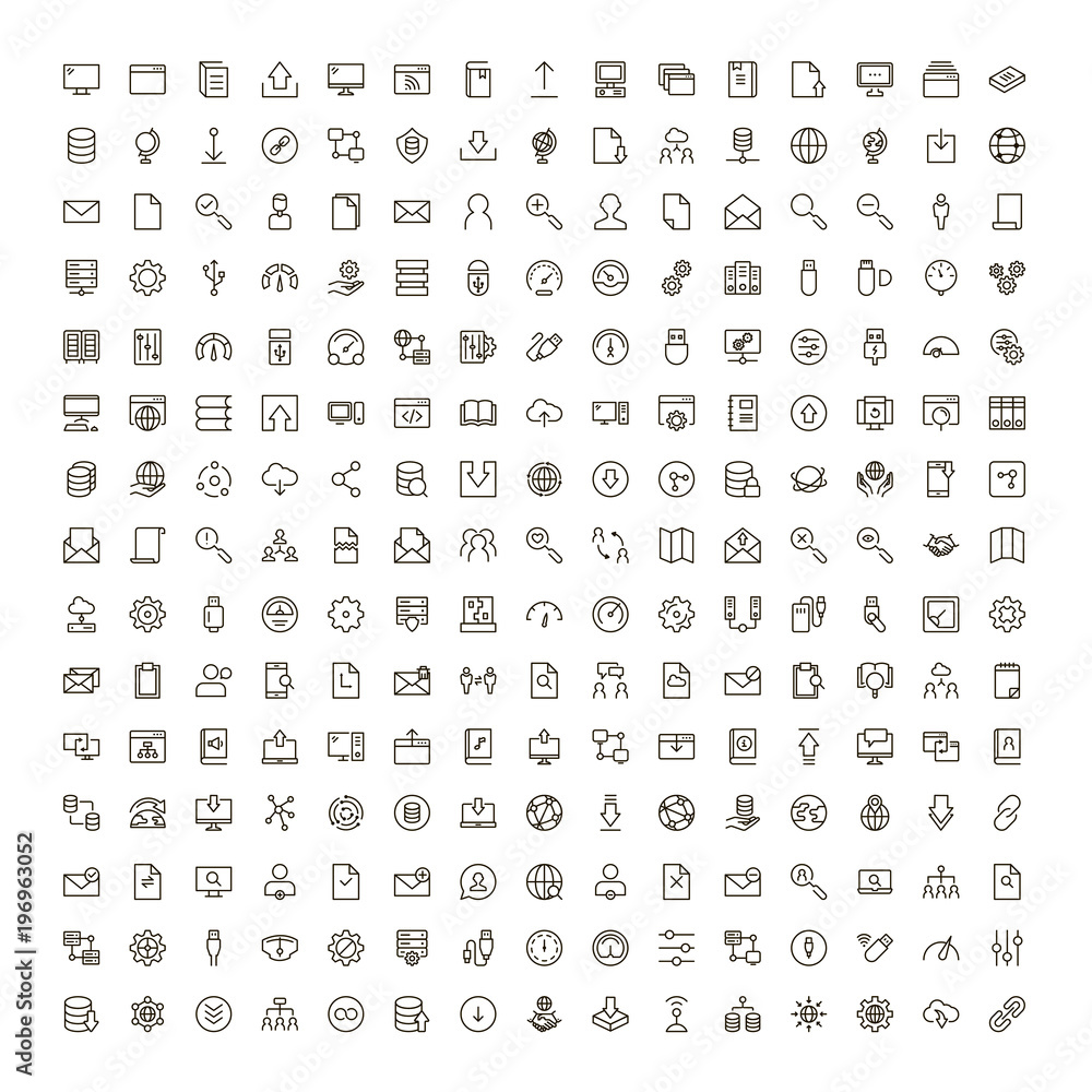 Data exchange icon set