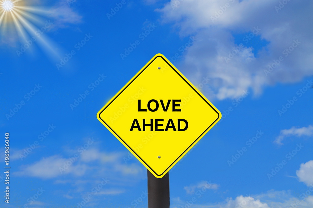 Ein Schild mit dem Hinweis auf die Liebe Ein Schild mit dem Hinweis auf die Liebe