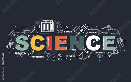 Design Concept Of Word SCIENCE Website Banner.