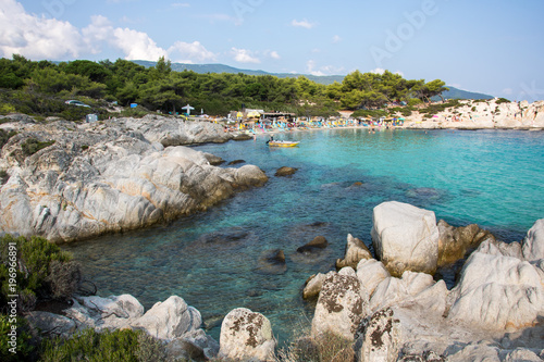 Orange or Portokali beach, Sarti region, peninsula Sithonia in Greece