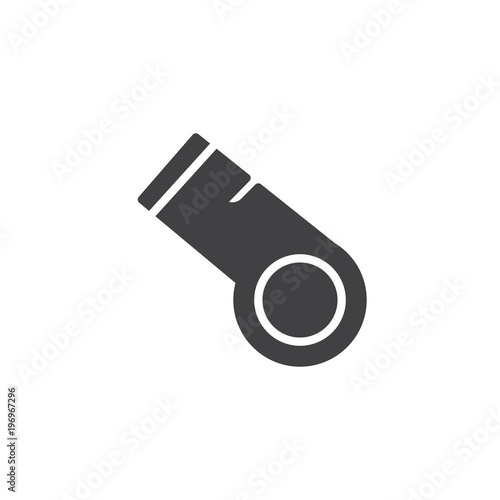 Police whistle vector icon. filled flat sign for mobile concept and web design. Referee whistle simple solid icon. Symbol, logo illustration. Pixel perfect vector graphics