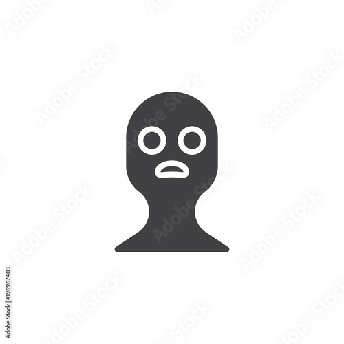 Thief mask vector icon. filled flat sign for mobile concept and web design. Robber criminal simple solid icon. Symbol, logo illustration. Pixel perfect vector graphics