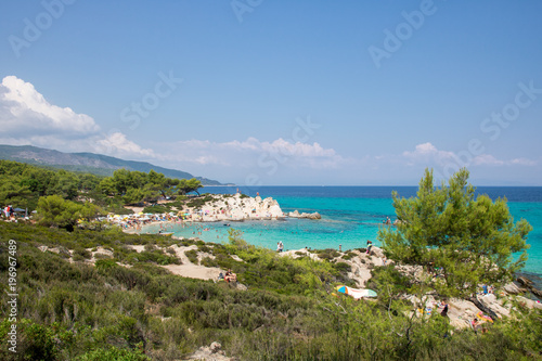 Orange or Portokali beach, Sarti region, peninsula Sithonia in Greece