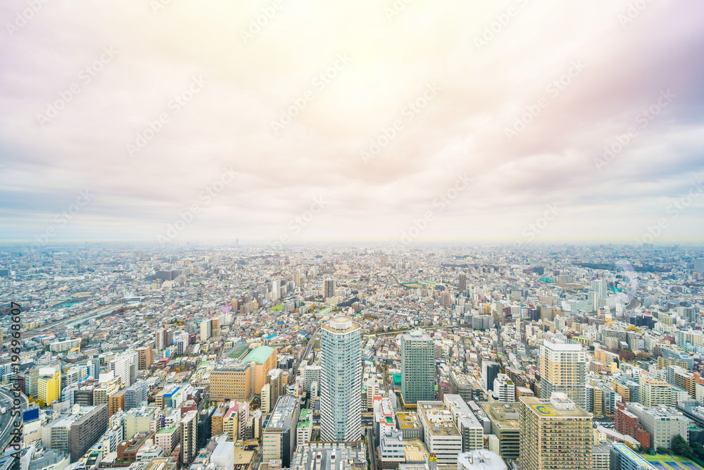 Fototapeta premium Asia business concept for real estate and corporate construction - panoramic modern city skyline aerial view of Ikebukuro in tokyo, Japan