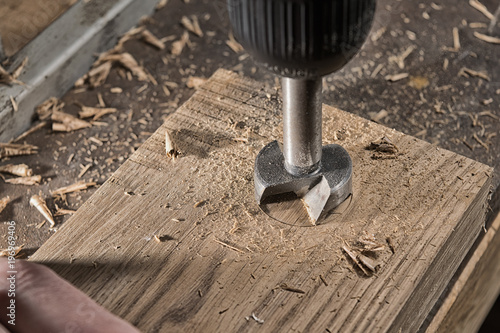 drilling of oak wood