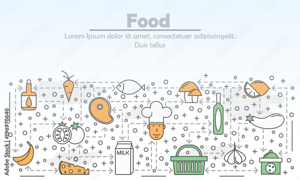 Food advertising vector flat line art illustration Food advertising vector flat line art illustration