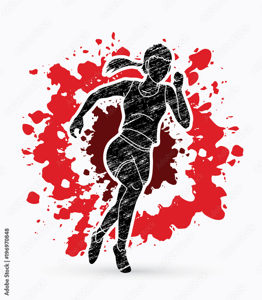 Runner jogger,Athletic Running graphic vector