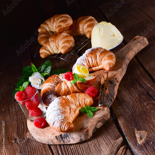 original french buttercroissants photo