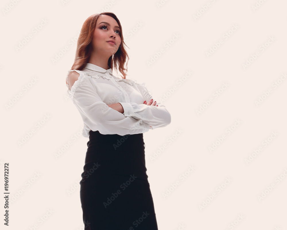 Portrait of young business woman in the office. Portrait of young business woman in the office.
