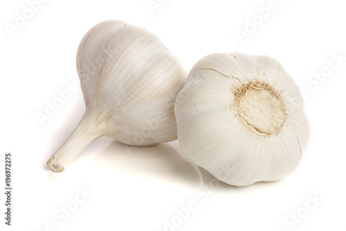 garlic isolated on white background close up